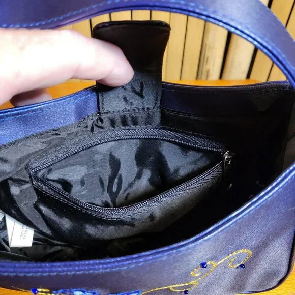 Avon Y2K Rare Sapphires Shimmering Evening Bag Royal Blue - Picture 5 of 7